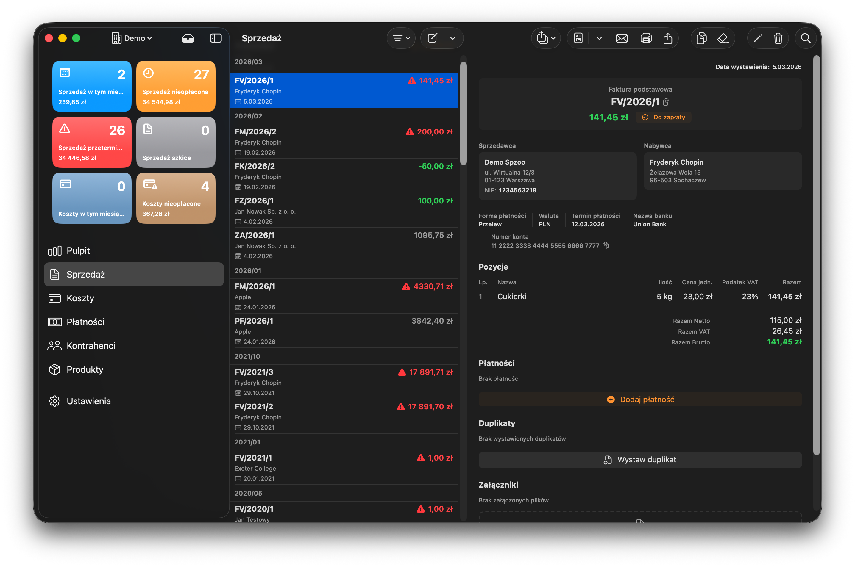 MojaFaktura na iPhone i Mac